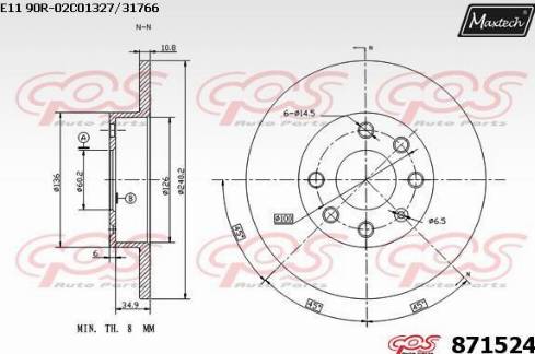 Maxtech 871524.0000 - Disque de frein cwaw.fr