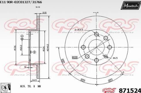 Maxtech 871524.0080 - Disque de frein cwaw.fr