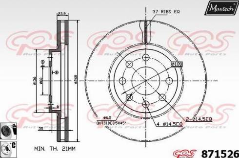 Maxtech 871526.6060 - Disque de frein cwaw.fr