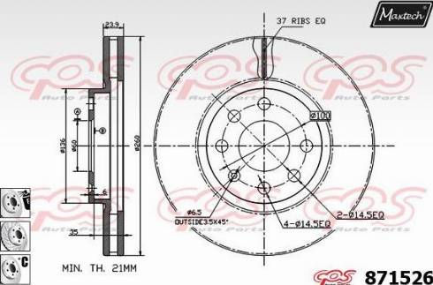 Maxtech 871526.6880 - Disque de frein cwaw.fr