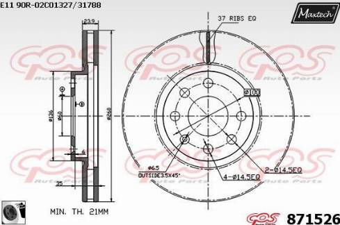 Maxtech 871526.0060 - Disque de frein cwaw.fr