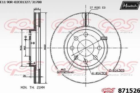 Maxtech 871526.0000 - Disque de frein cwaw.fr