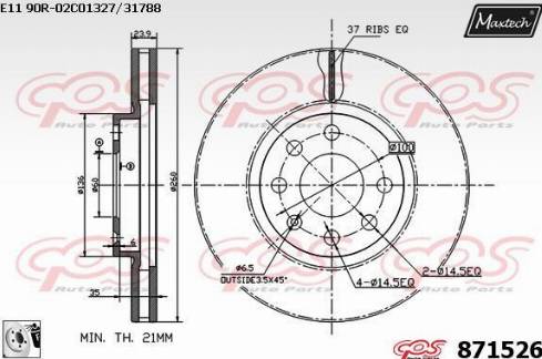 Maxtech 871526.0080 - Disque de frein cwaw.fr