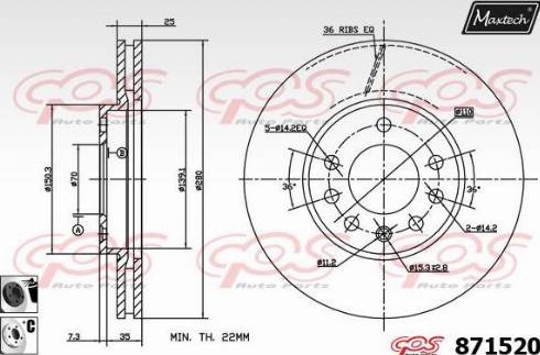 Maxtech 871520.6060 - Disque de frein cwaw.fr