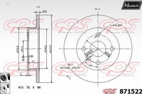 Maxtech 871522.6060 - Disque de frein cwaw.fr