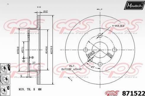 Maxtech 871522.6880 - Disque de frein cwaw.fr