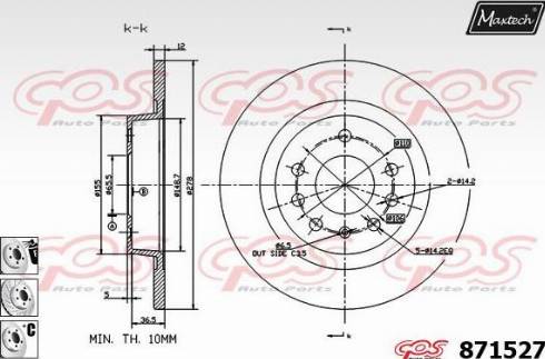 Maxtech 871527.6880 - Disque de frein cwaw.fr