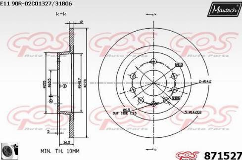 Maxtech 871527.0060 - Disque de frein cwaw.fr