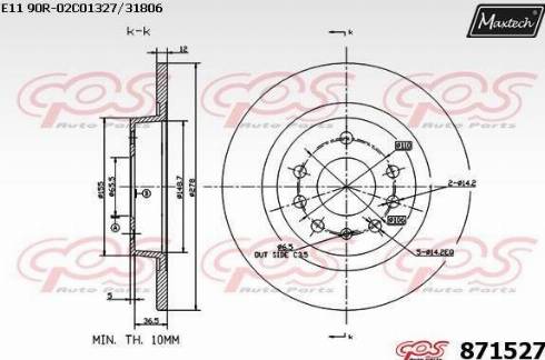 Maxtech 871527.0000 - Disque de frein cwaw.fr