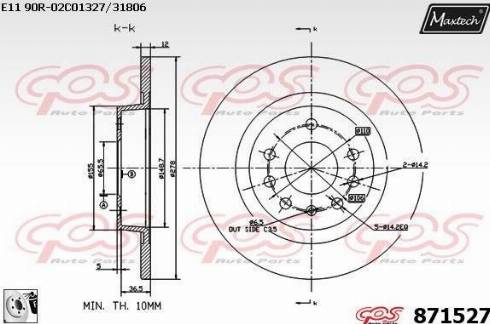 Maxtech 871527.0080 - Disque de frein cwaw.fr