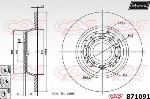 Maxtech 871091.6980 - Disque de frein cwaw.fr