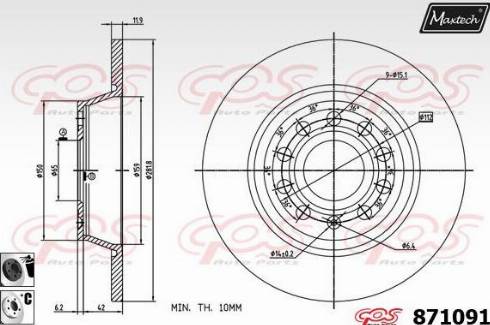 Maxtech 871091.6060 - Disque de frein cwaw.fr