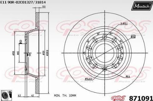 Maxtech 871091.0060 - Disque de frein cwaw.fr