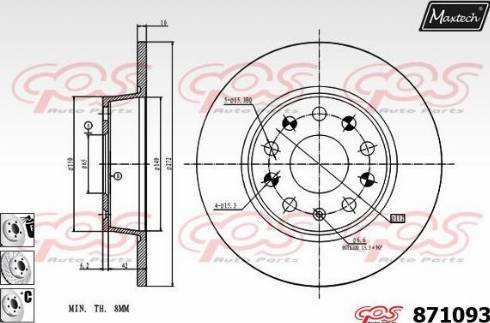 Maxtech 871093.6980 - Disque de frein cwaw.fr