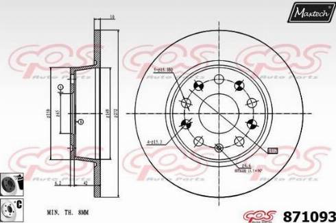 Maxtech 871093.6060 - Disque de frein cwaw.fr