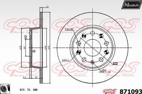 Maxtech 871093.0060 - Disque de frein cwaw.fr