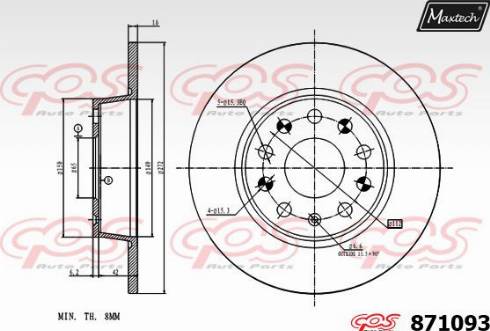 Maxtech 871093.0000 - Disque de frein cwaw.fr