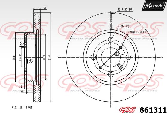 Maxtech 871093 - Disque de frein cwaw.fr