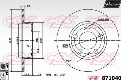 Maxtech 871040.6060 - Disque de frein cwaw.fr