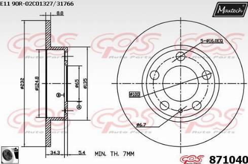 Maxtech 871040.0060 - Disque de frein cwaw.fr