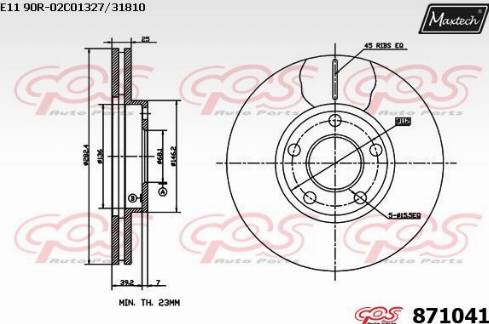 Maxtech 871041.0000 - Disque de frein cwaw.fr