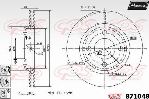 Maxtech 871048.6980 - Disque de frein cwaw.fr