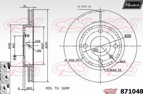 Maxtech 871048.6880 - Disque de frein cwaw.fr