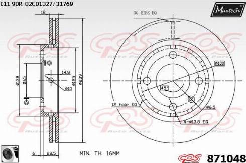 Maxtech 871048.0060 - Disque de frein cwaw.fr