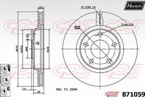 Maxtech 871059.6880 - Disque de frein cwaw.fr