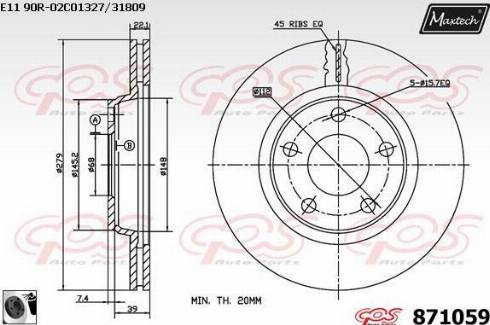 Maxtech 871059.0060 - Disque de frein cwaw.fr