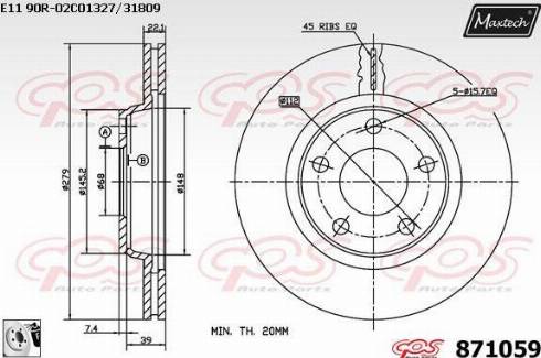 Maxtech 871059.0080 - Disque de frein cwaw.fr