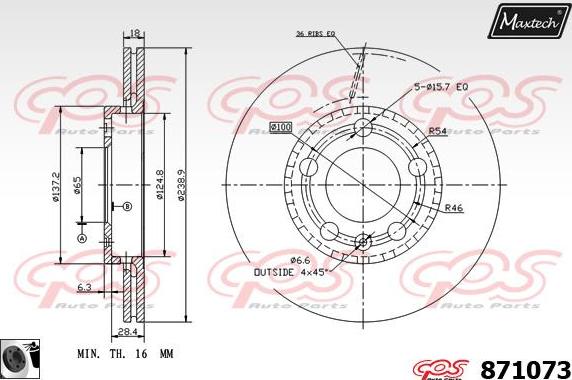 Maxtech 871059 - Disque de frein cwaw.fr