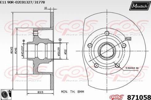 Maxtech 871058.0060 - Disque de frein cwaw.fr