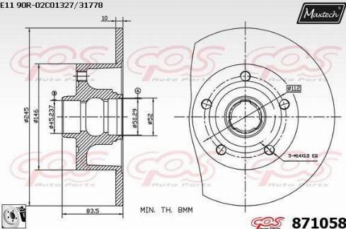 Maxtech 871058.0080 - Disque de frein cwaw.fr