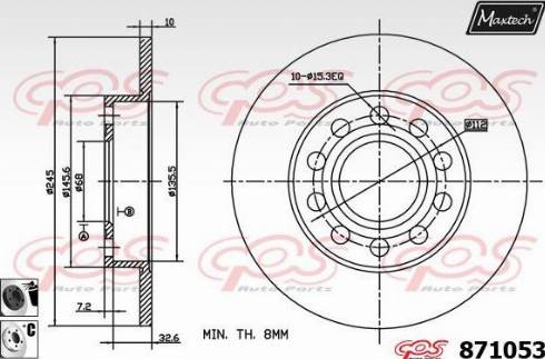 Maxtech 871053.6060 - Disque de frein cwaw.fr