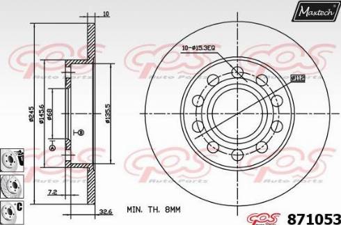 Maxtech 871053.6880 - Disque de frein cwaw.fr