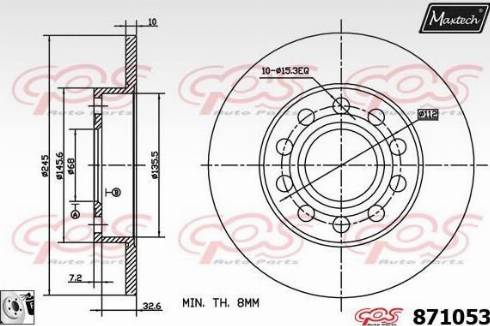 Maxtech 871053.0080 - Disque de frein cwaw.fr