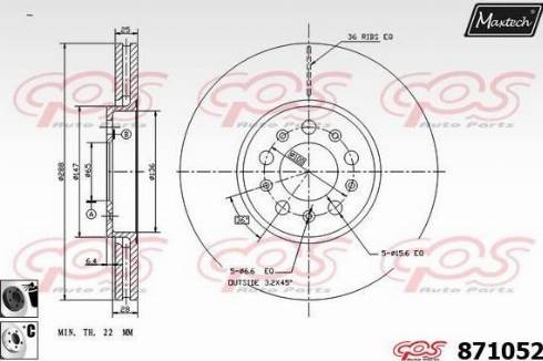 Maxtech 871052.6060 - Disque de frein cwaw.fr