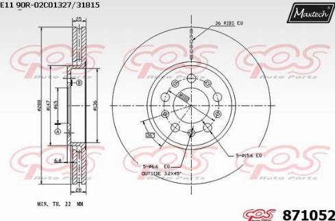 Maxtech 871052.0000 - Disque de frein cwaw.fr