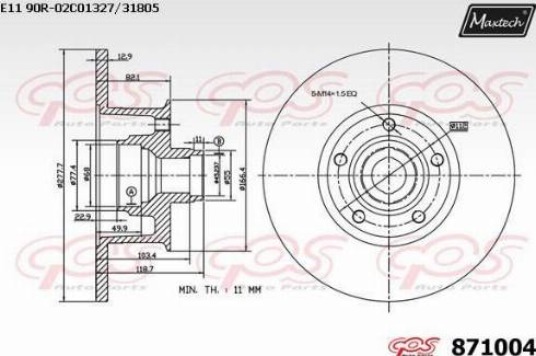 Maxtech 871004.0000 - Disque de frein cwaw.fr