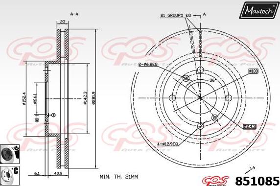 Maxtech 871004 - Disque de frein cwaw.fr