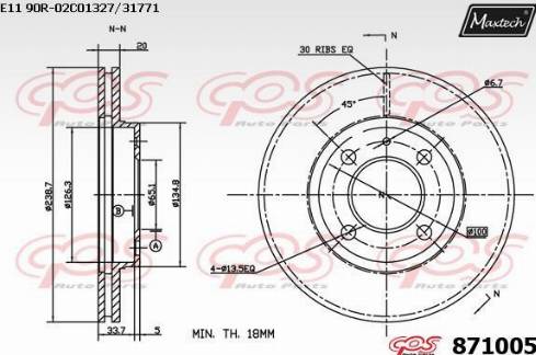 Maxtech 871005.0000 - Disque de frein cwaw.fr