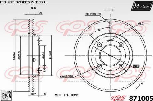 Maxtech 871005.0080 - Disque de frein cwaw.fr