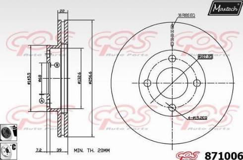 Maxtech 871006.6060 - Disque de frein cwaw.fr