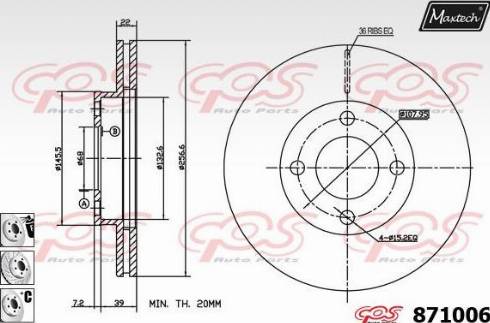 Maxtech 871006.6880 - Disque de frein cwaw.fr