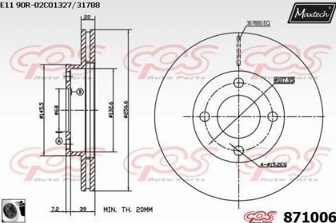 Maxtech 871006.0060 - Disque de frein cwaw.fr