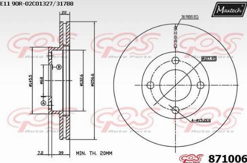 Maxtech 871006.0000 - Disque de frein cwaw.fr