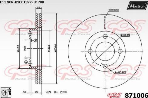 Maxtech 871006.0080 - Disque de frein cwaw.fr