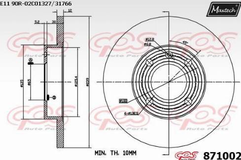 Maxtech 871002.0000 - Disque de frein cwaw.fr