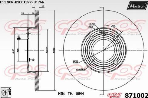 Maxtech 871002.0080 - Disque de frein cwaw.fr